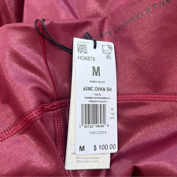 🆕 STELLA MCCARTNEY ADIDAS SHINY CYCLING TIGHTS size medium - Picture 3 of 6